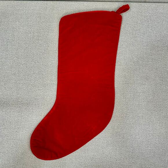 Lands’ End Needlepoint Christmas Stocking Wool Holiday Tree Red Velvet 18” - Picture 6 of 13